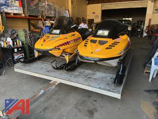 (2) 1994 and 1997 Skidoo Rotax Snowmobiles with Trailer